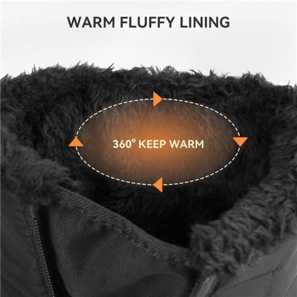 Women's Waterproof Winter Snow Boots Warm Fur Lined Wide Booties Mid Calf - Picture 3 of 7